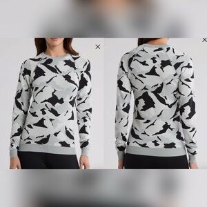 Sweaty Betty Mountain Camo Crewneck Sweater Size 8